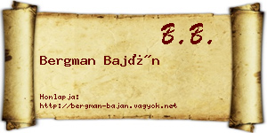 Bergman Baján névjegykártya